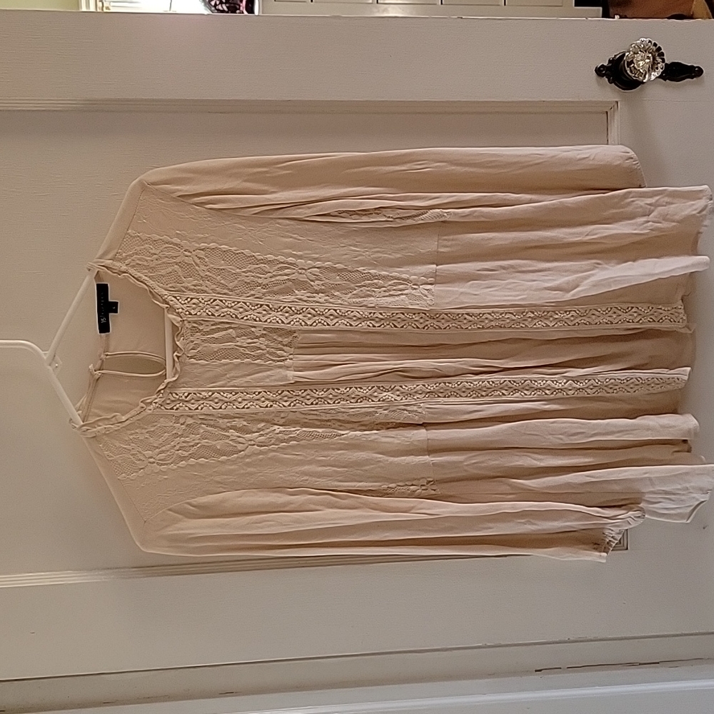 Cottagecore ivory blouse Large with lace detail  15 Fifteen